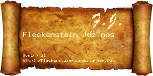 Fleckenstein János névjegykártya