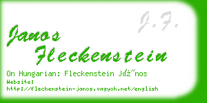 janos fleckenstein business card